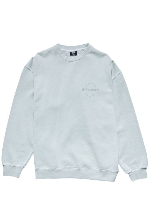 Stussy Mens City Circle 50/50 Crew Sweaters Grey - HWLFS7296